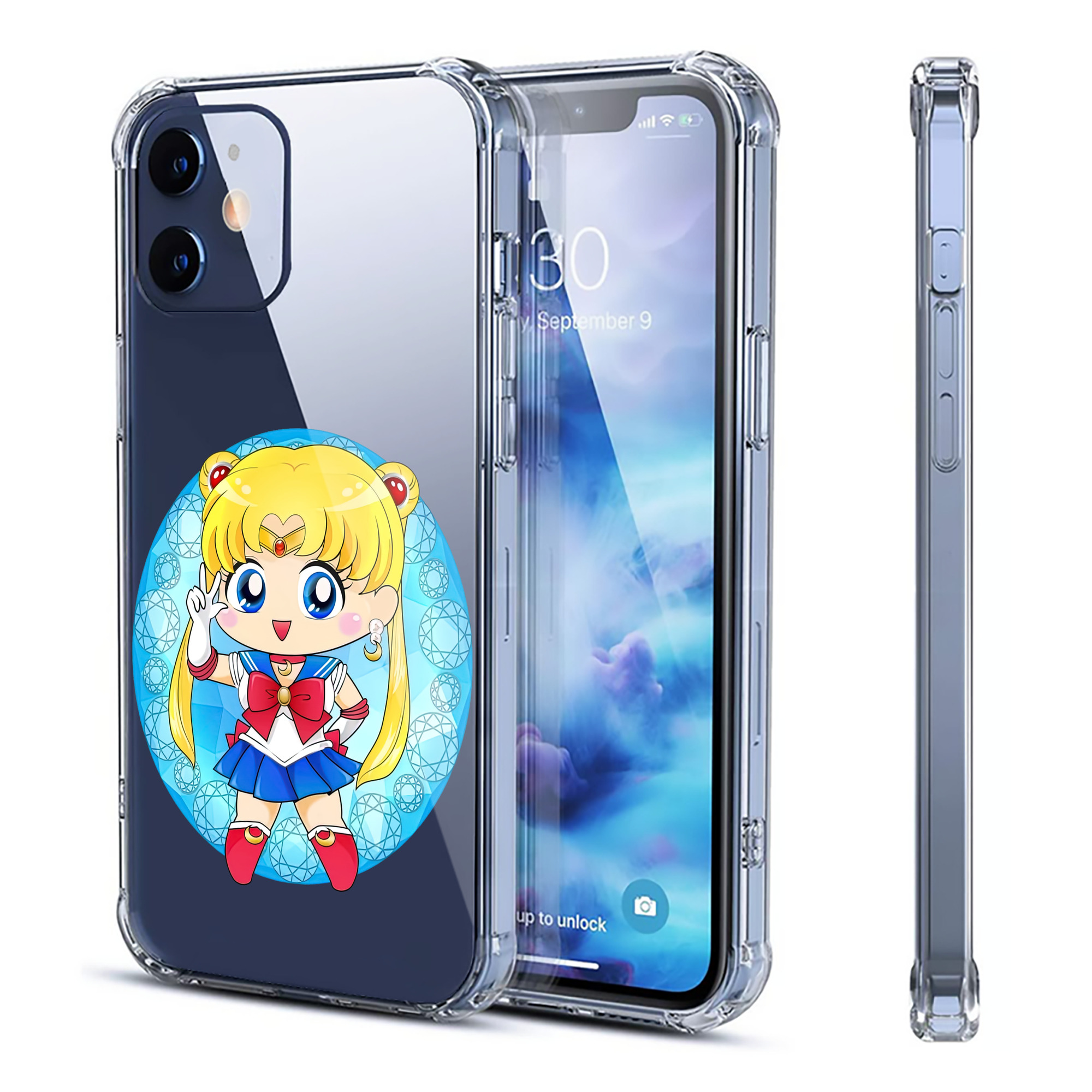 （画像用） 美少女戦士セーラームーン 月野 うさぎ つきの うさぎ Sailor Moon Tsukino Usagi 【iPhone 12シリーズ対応】透明スマホケース（クリアソフトケース）
